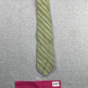 Brooks Brothers Makers Silk Neck Tie Green Striped Preppy made In USA Mens